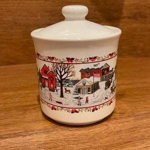 Christmas Jar, cotton, candy, sugar ceramic jar multi use.distributed by Russ